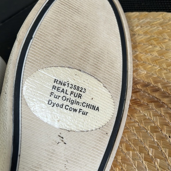 Sam Edelman Becker Real Fur Slip -on Sneakers Loafer Canvas Size 12 - Picture 9 of 15